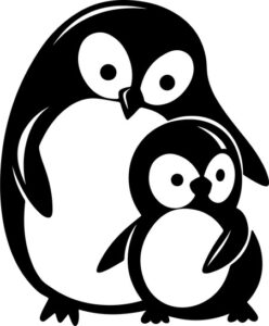 Mama Penguin And Baby