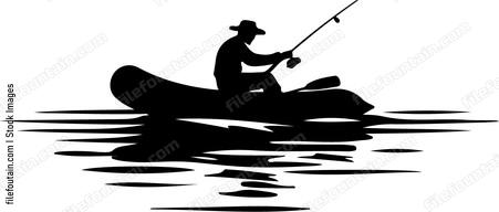 Man Fishing On A Rubber Boat
