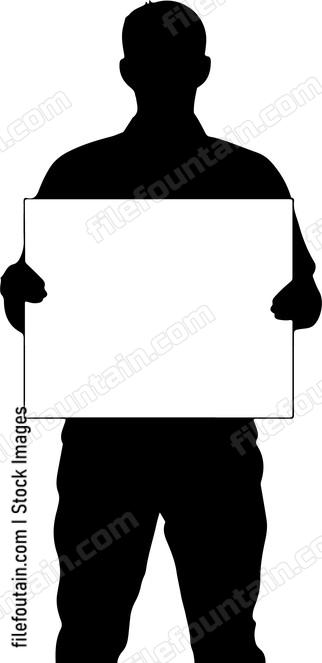 Man Holding Blank Sign
