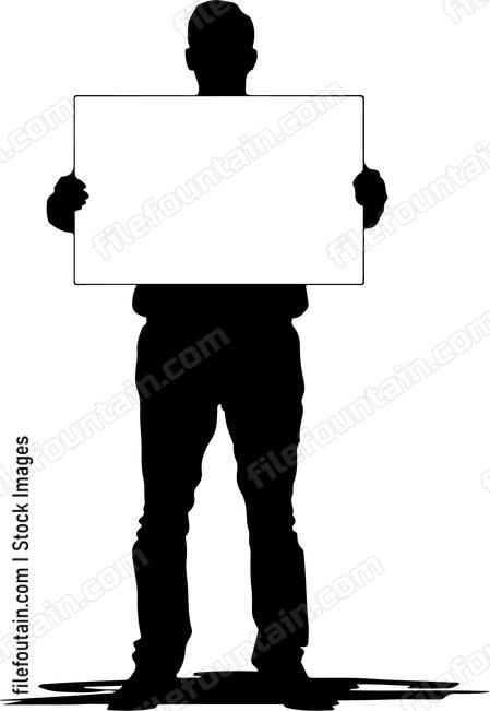 Man Holding Blank Sign