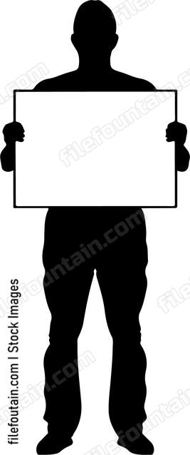 Man Holding Blank Sign