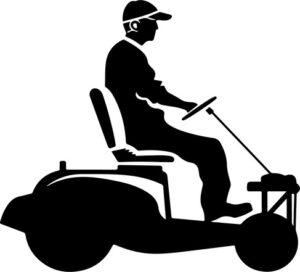 Man On Lawn Mower