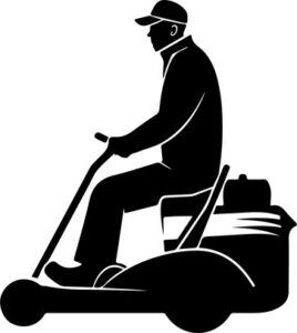 Man On Lawn Mower