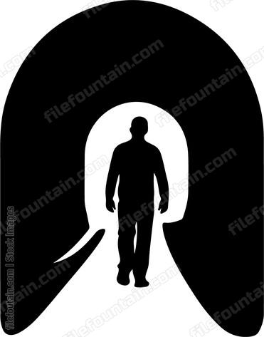Man Walking In Tunnel
