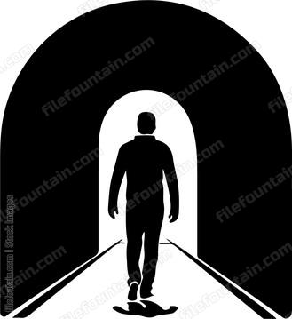 Man Walking In Tunnel