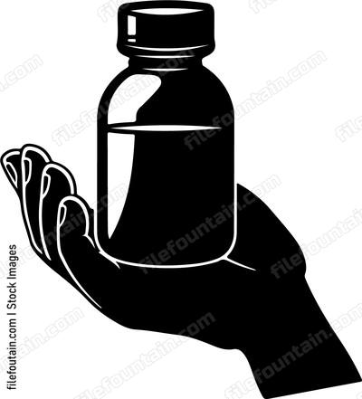 Medicine Bottle In Hand