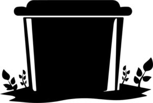 Metal Waste Container With Building Debris