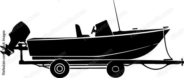 Motor Lifeboat On A Trailer