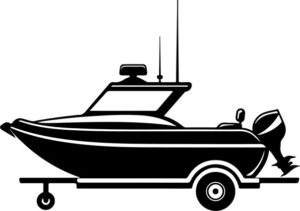 Motor Lifeboat On A Trailer