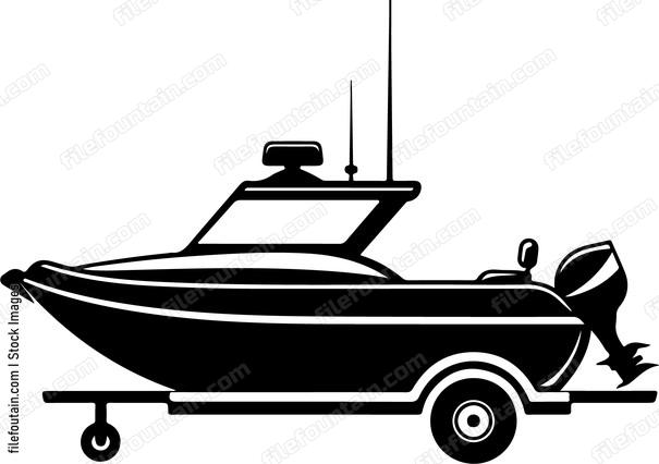 Motor Lifeboat On A Trailer