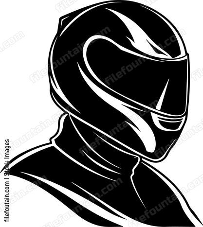 Motorcyclist In Helmet