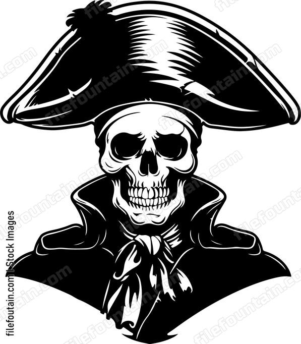 Napoleon Hat Skull Pirate Captain