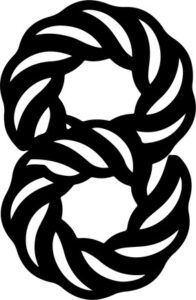 Number eight made of rope