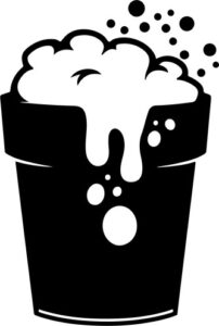 Overflowing cup with foam
