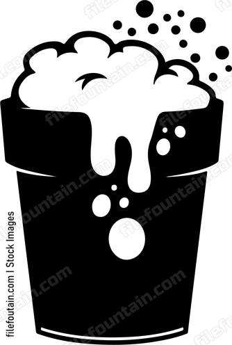 Overflowing cup with foam