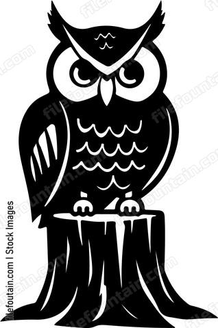 Owl On A Stump