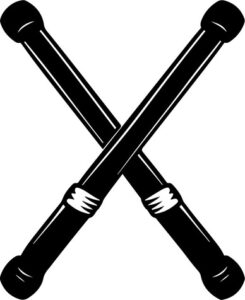 Pair of crossed drumsticks
