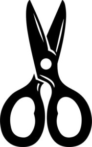 pair of open scissors