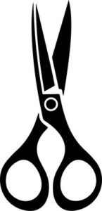 pair of open scissors