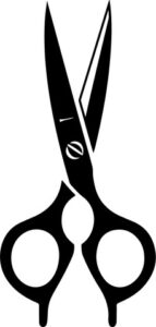 pair of open scissors