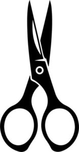 pair of open scissors