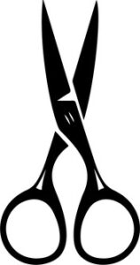 pair of open scissors