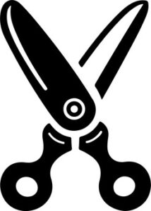 pair of open scissors