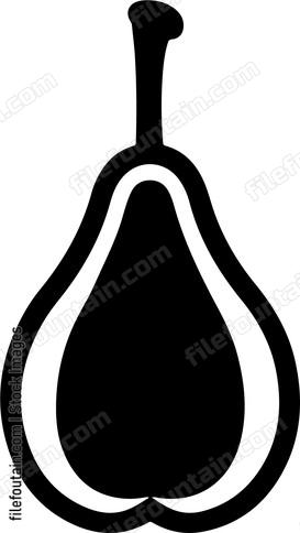 pear cut in half