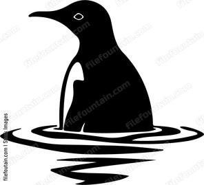 Penguin Head In Water