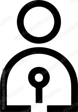 Person with keyhole outline