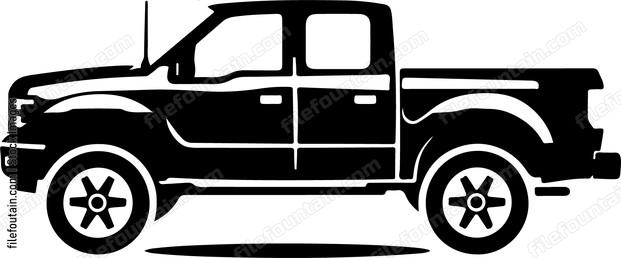 Pickup Truck Hood Up