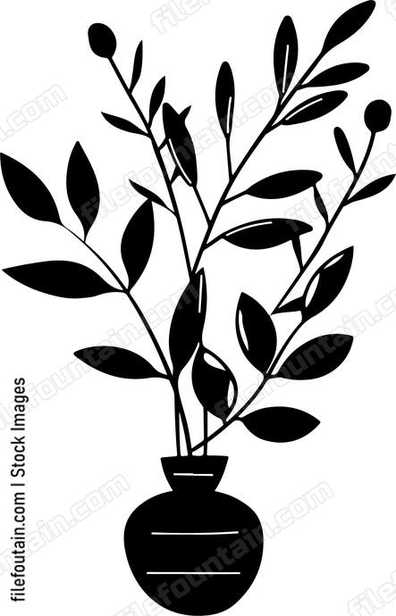 plant in round vase