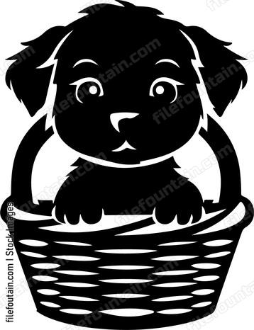 Puppy In Basket