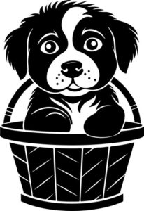 Puppy In Basket