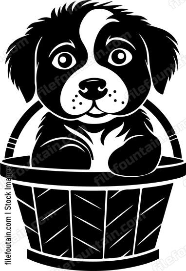 Puppy In Basket