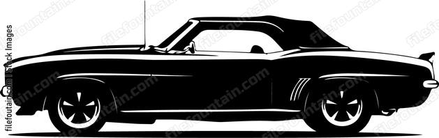 Retro Muscle Car Covertible