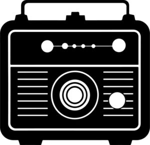retro radio with large speaker