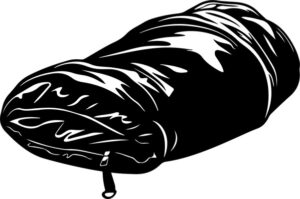 Rolled sleeping bag