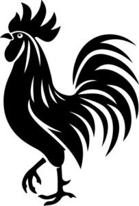 Rooster in minimal style