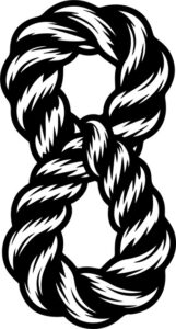 Rope forming the number eight
