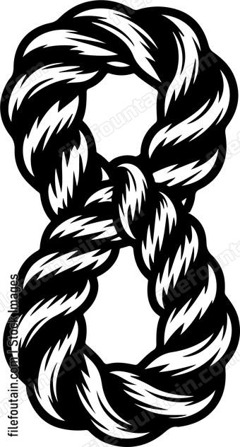 Rope forming the number eight