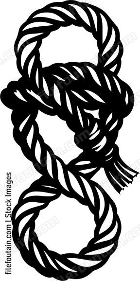 rope tied in figure eight knot