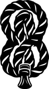 rope tied in figure eight knot