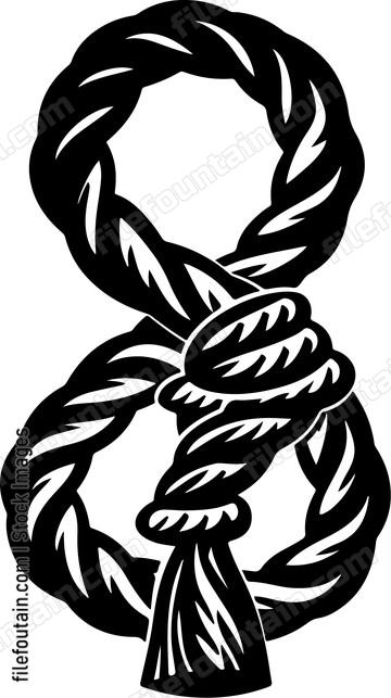 Rope tied in figure eight