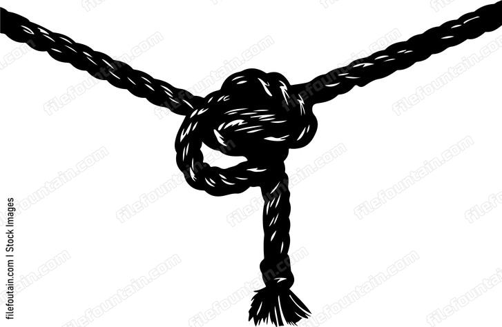 Rope tied in knot