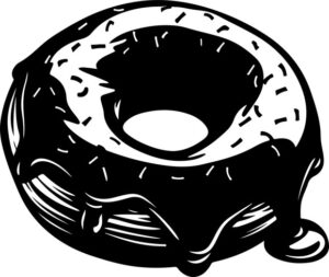 round donut with dark frosting