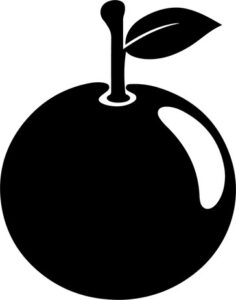 Round fruit with single leaf