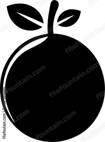 Round fruit with two leaves