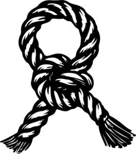 Scarf tied in knot