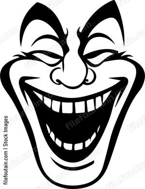 scary laughing clown face